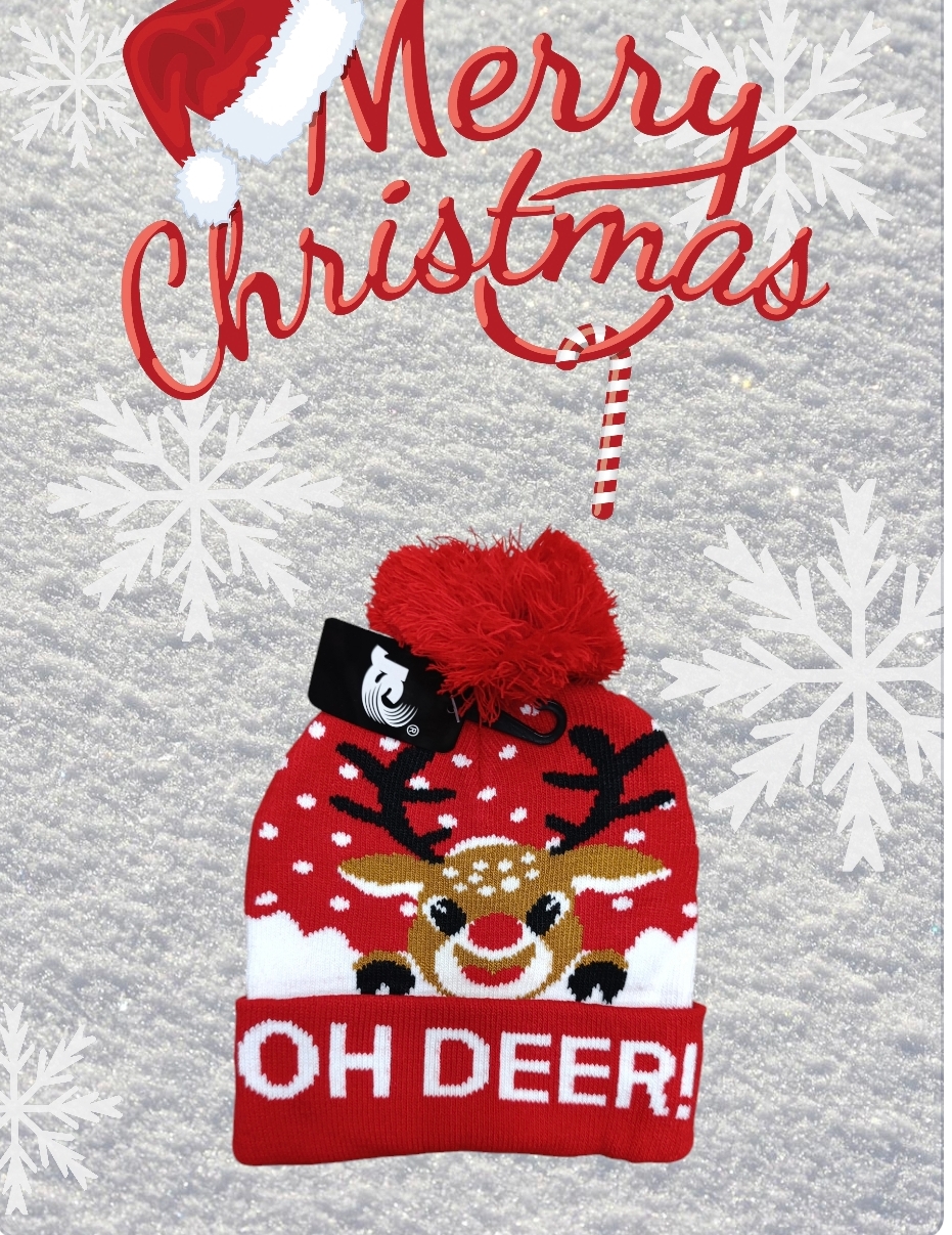 Cappello per bambini con pon pon serie Natale modello baby renna Rudolf - immagine 4