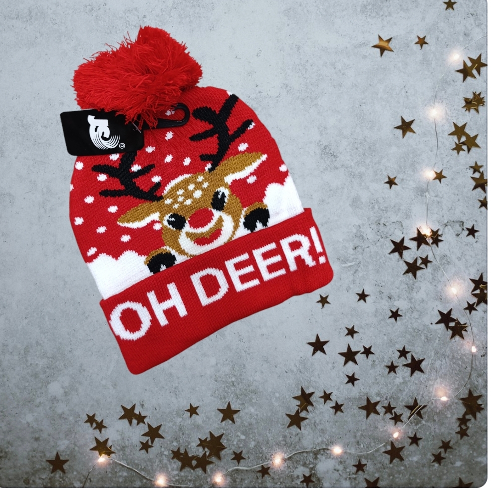 Cappello per bambini con pon pon serie Natale modello baby renna Rudolf - immagine 8