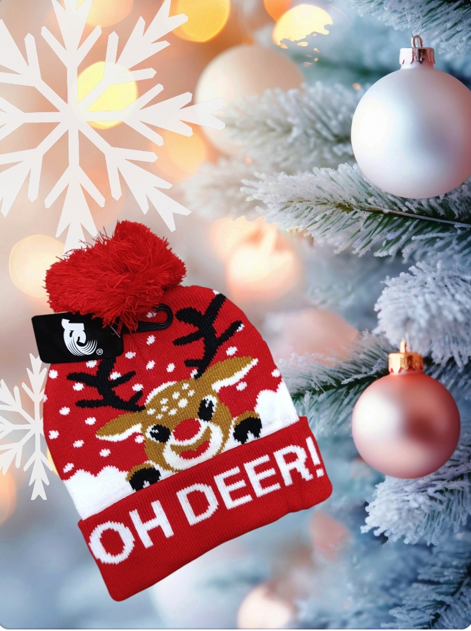 Cappello per bambini con pon pon serie Natale modello baby renna Rudolf - immagine 6