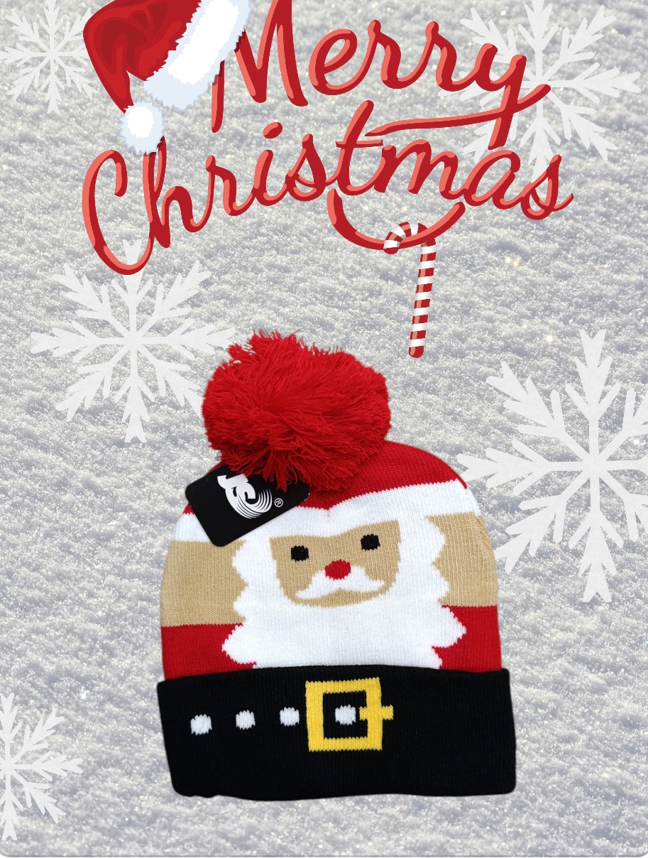 Cappello per bambini con pon pon serie Natale modello Babbo Natale - immagine 4