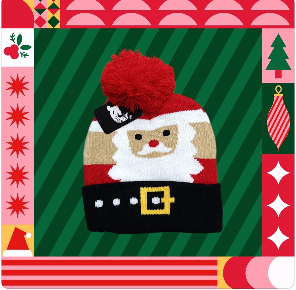 Cappello per bambini con pon pon serie Natale modello Babbo Natale - immagine 3