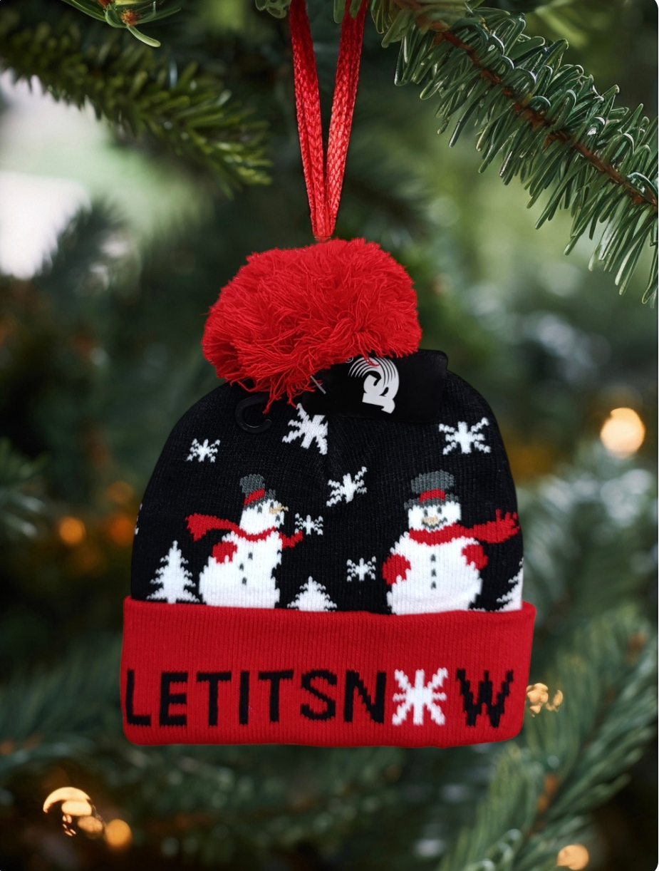 Cappello per bambini con pon pon serie Natale modello pupazzi di neve