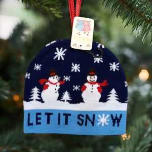 Cappello a cuffia per bambini serie Natale modello pupazzi di neve