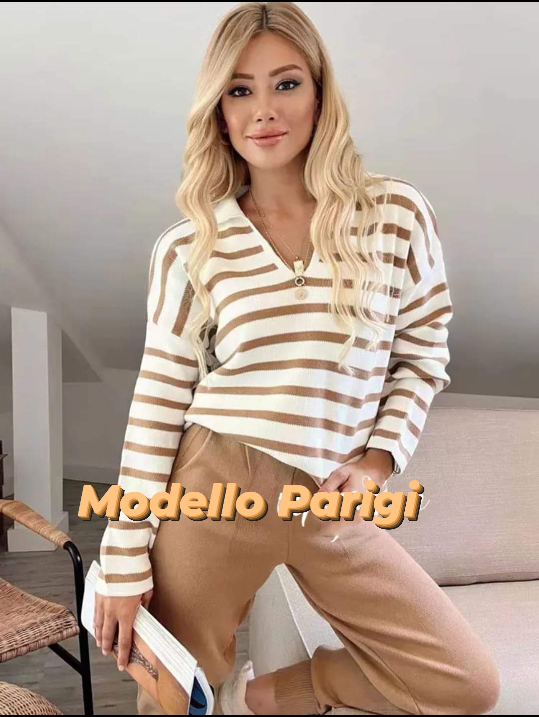Completo donna Winter collection modello Parigi colore beige - immagine 3