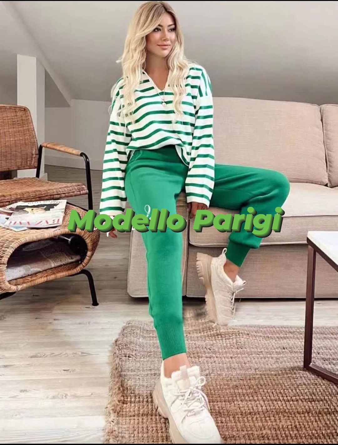 Completo donna Winter collection modello Parigi colore verde - immagine 2