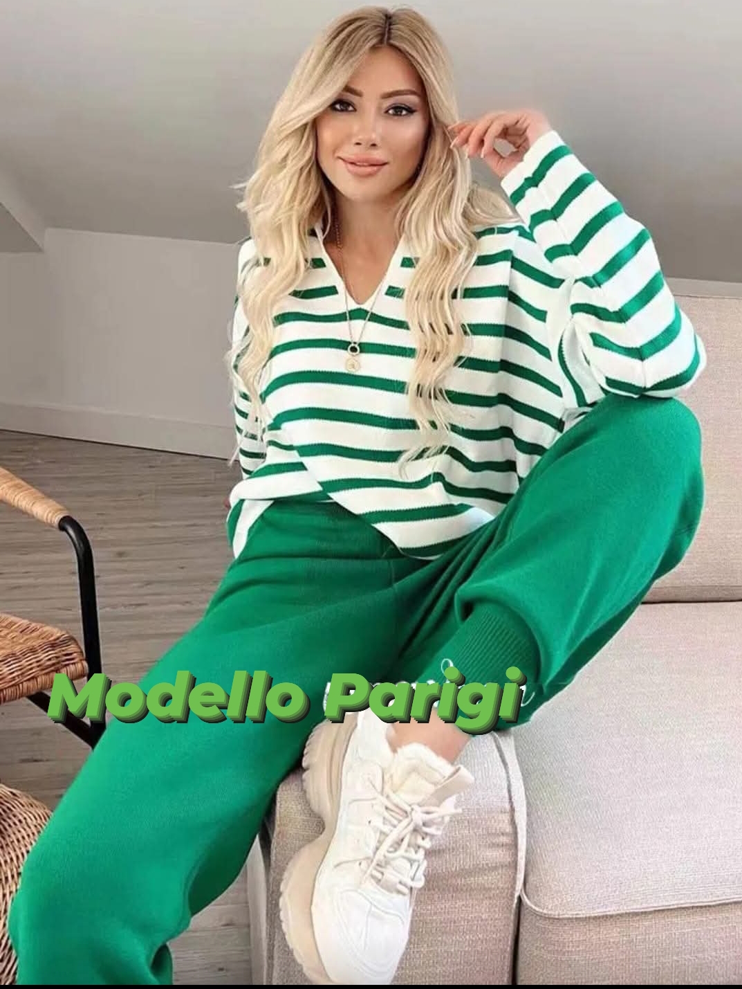 Completo donna Winter collection modello Parigi colore verde - immagine 3