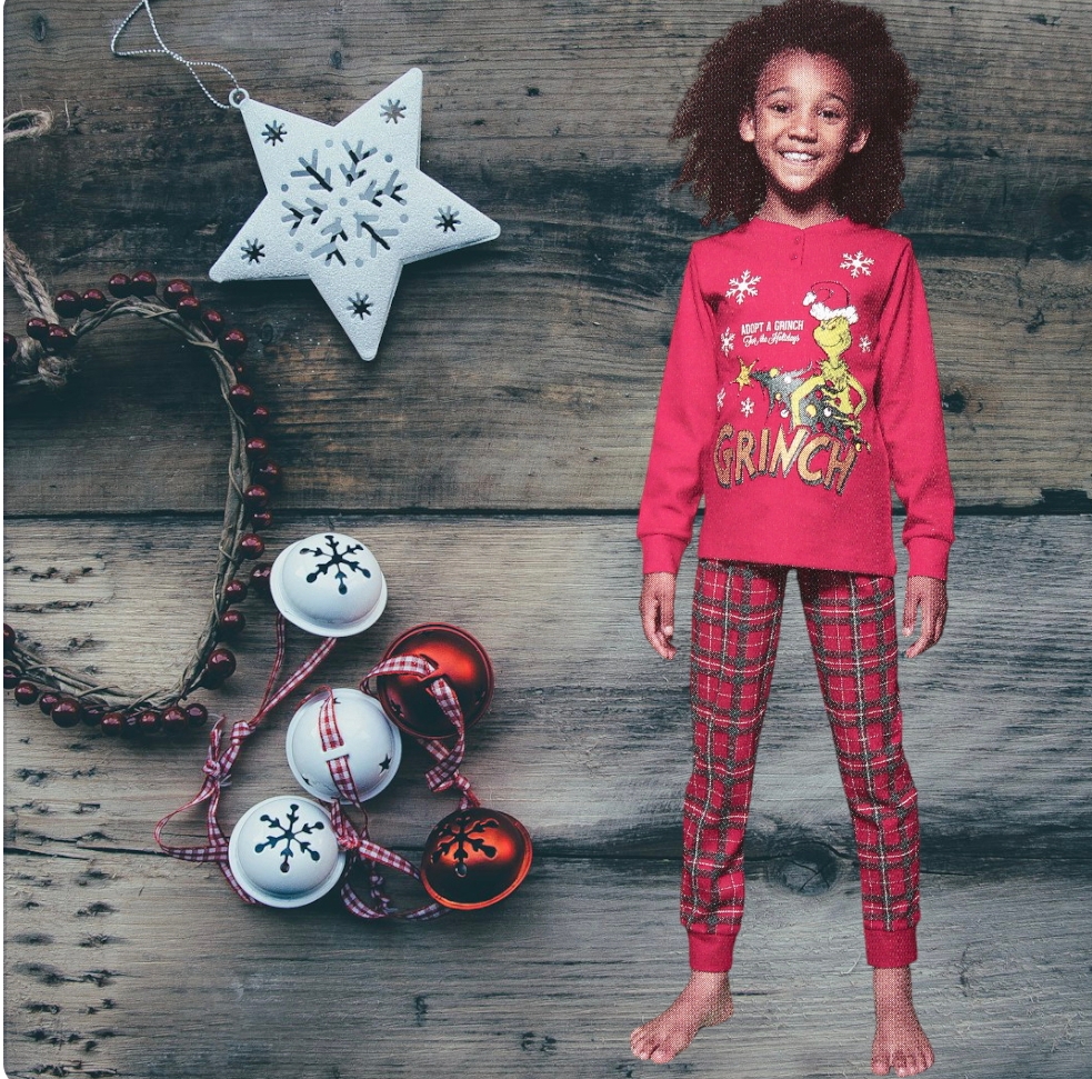 Pigiama Natale 2024 bimba marca Sabor modello Grinch dr. Seuss - immagine 3