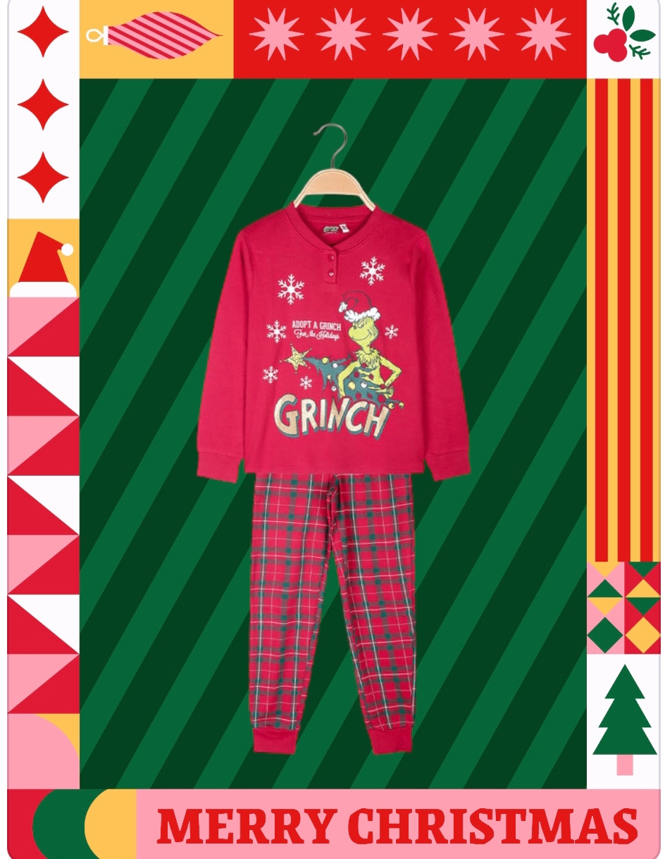 Pigiama Natale 2024 bimba marca Sabor modello Grinch dr. Seuss - immagine 4