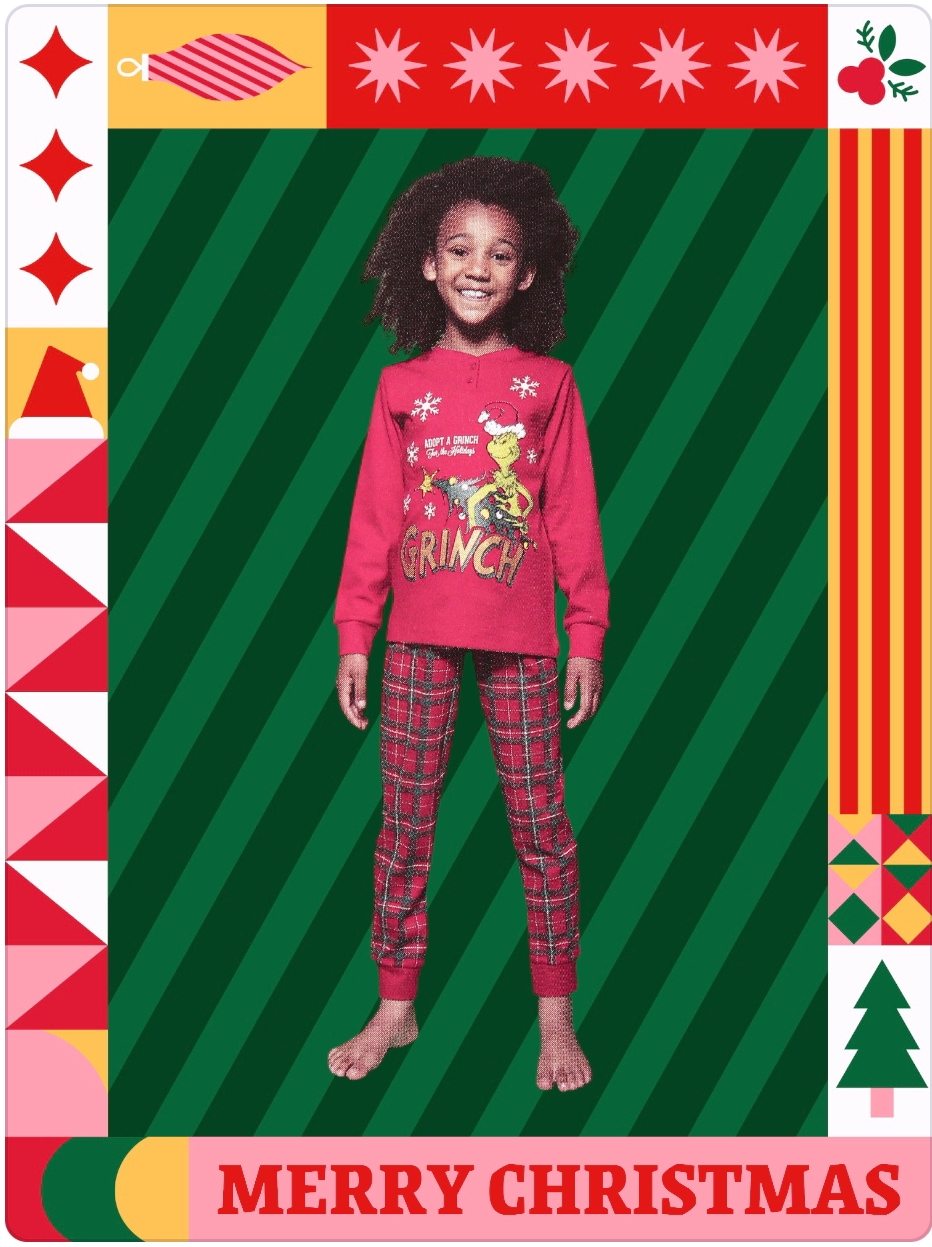 Pigiama Natale 2024 bimba marca Sabor modello Grinch dr. Seuss - immagine 2