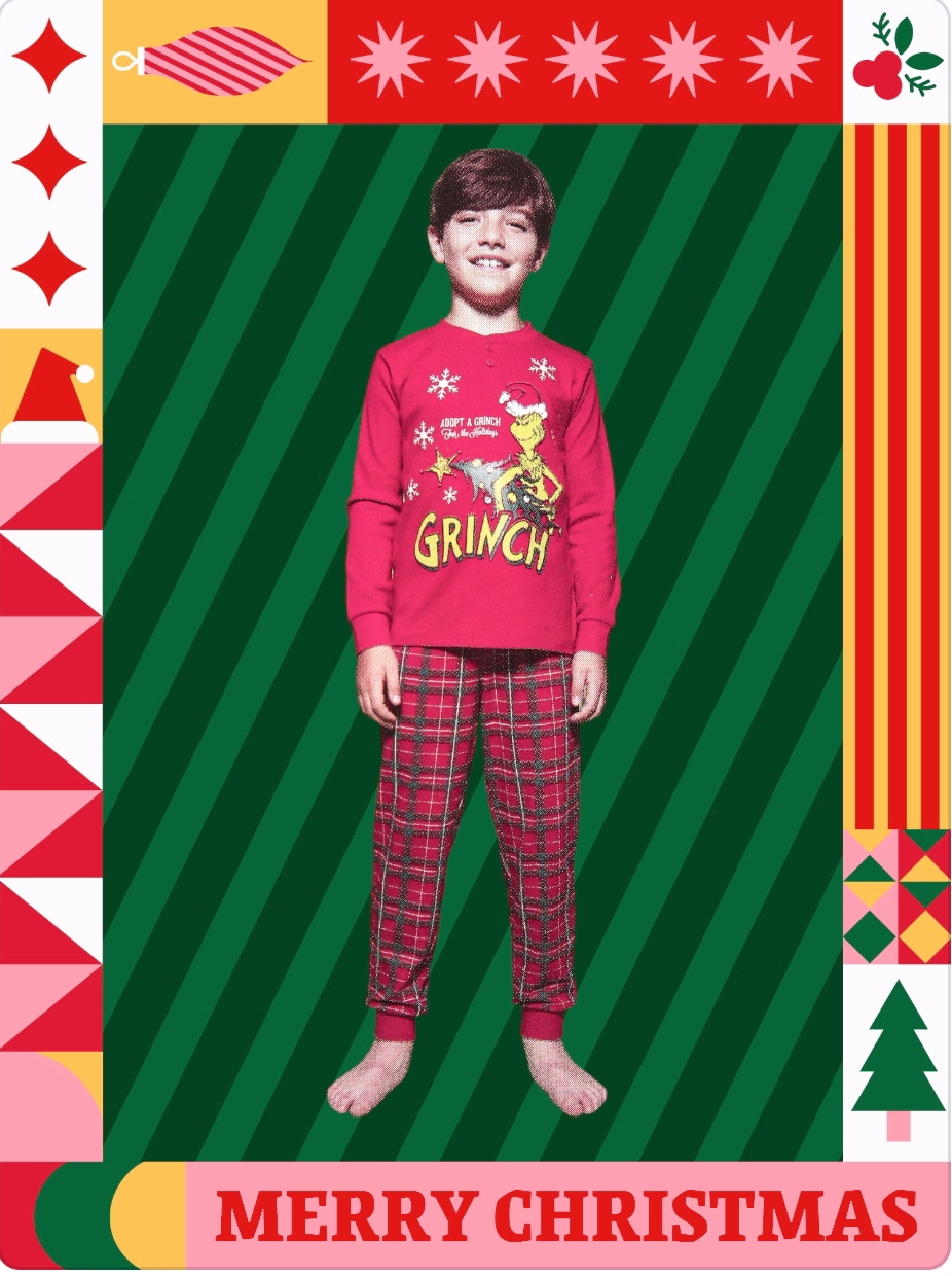 Pigiama Natale 2024 bimbo marca Sabor modello Grinch dr. Seuss