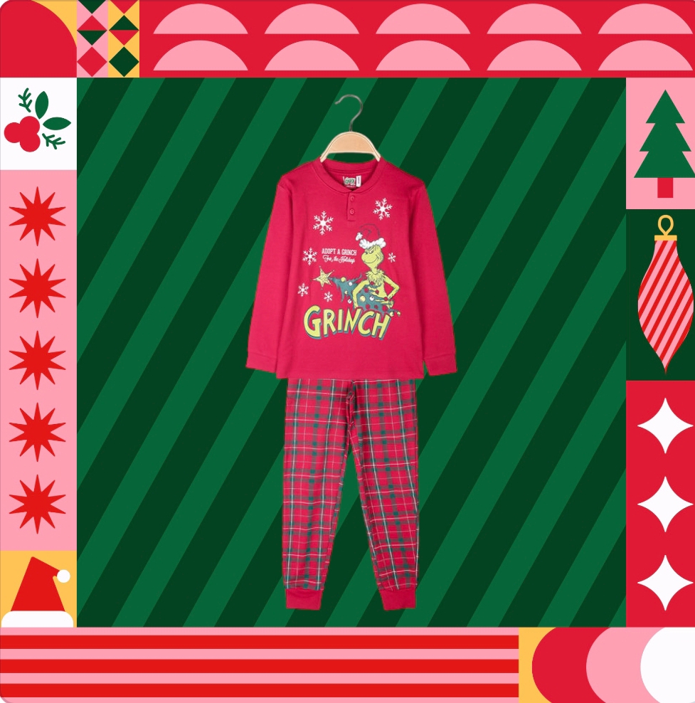 Pigiama Natale 2024 bimbo marca Sabor modello Grinch dr. Seuss - immagine 5