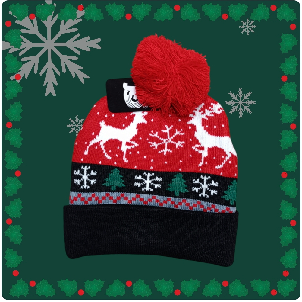 Cappello per bambini con pon pon serie Natale modello renne dì Babbo Natale - immagine 8