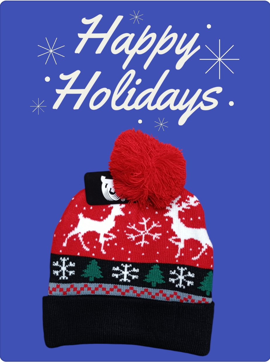 Cappello per bambini con pon pon serie Natale modello renne dì Babbo Natale - immagine 5