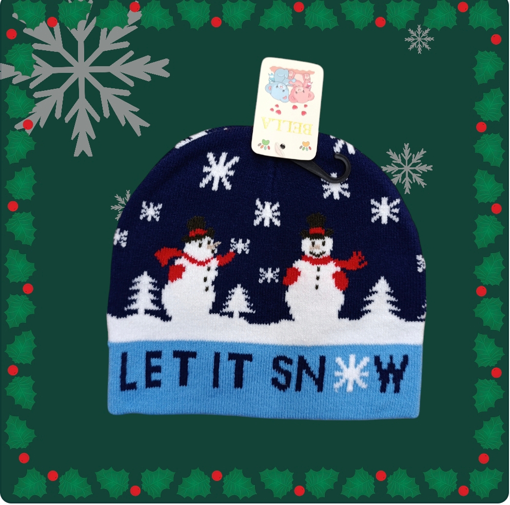 Cappello a cuffia per bambini serie Natale modello pupazzi di neve - immagine 5