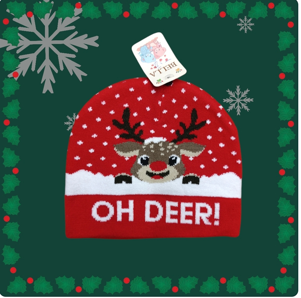 Cappello a cuffia per bambini serie Natale modello baby renna Rudolf - immagine 5