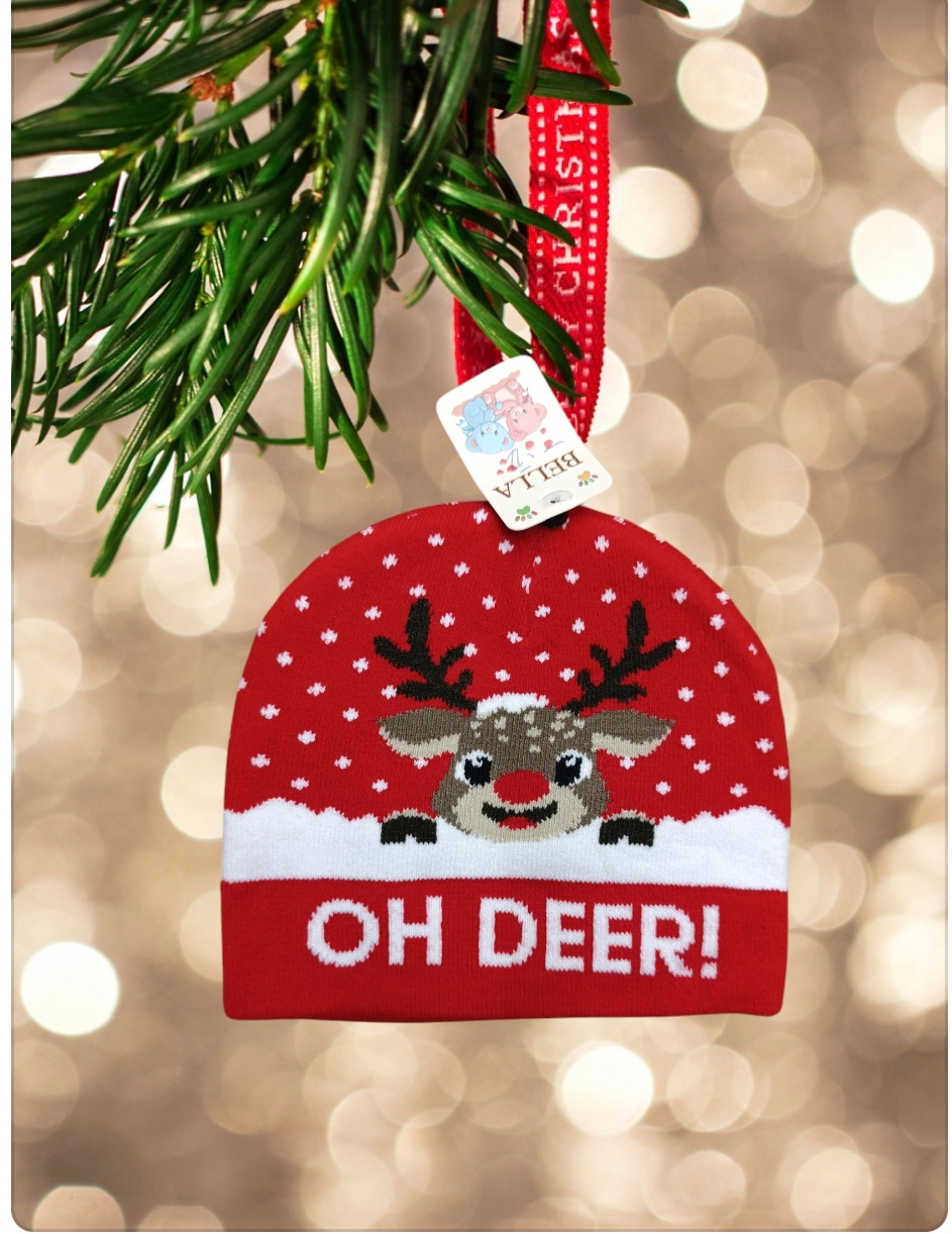 Cappello a cuffia per bambini serie Natale modello baby renna Rudolf - immagine 3