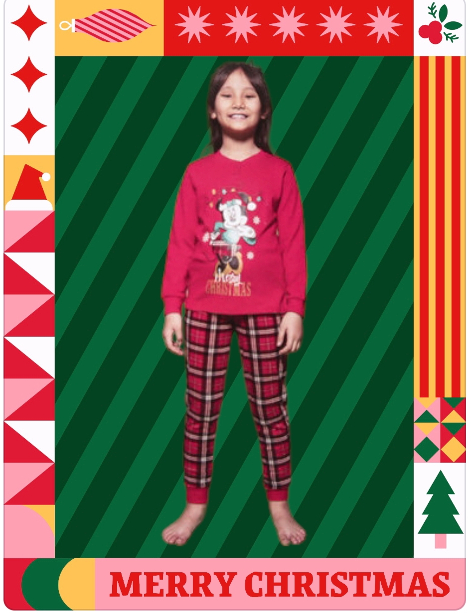 Pigiama Natale 2024 bambino marca Sabor Disney modello Minnie (Topolina)
