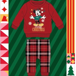 Pigiama Natale 2024 neonato marca Sabor Disney modello Mickey Mouse (Topolino)