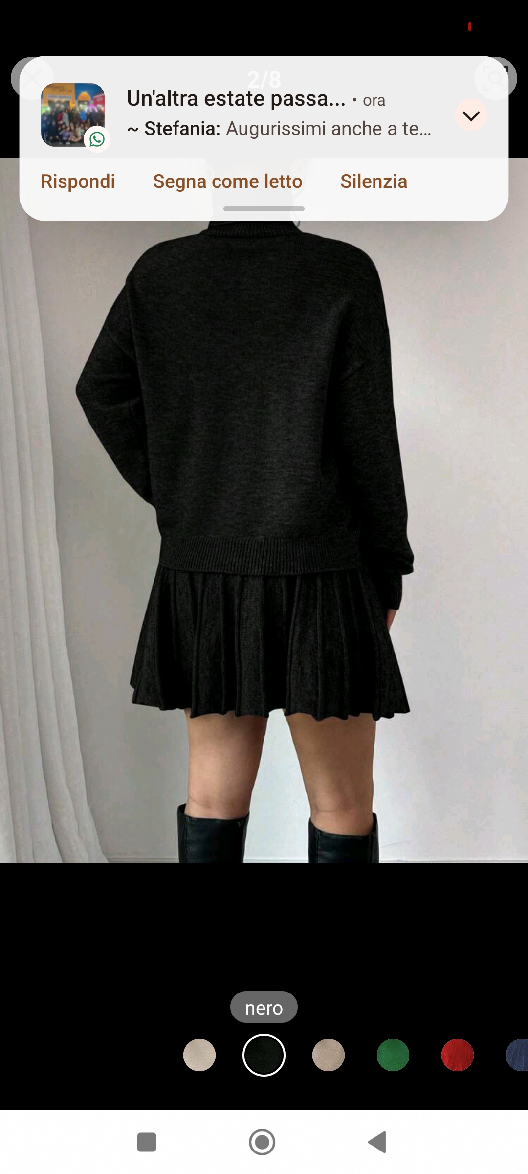 Completo maglia dolcevita con gonna modello Milano colore nero - immagine 9