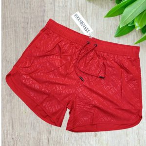 Costume uomo a pantaloncino marca Bikkembergs serie Allover Diagonal colore Rosso taglia M