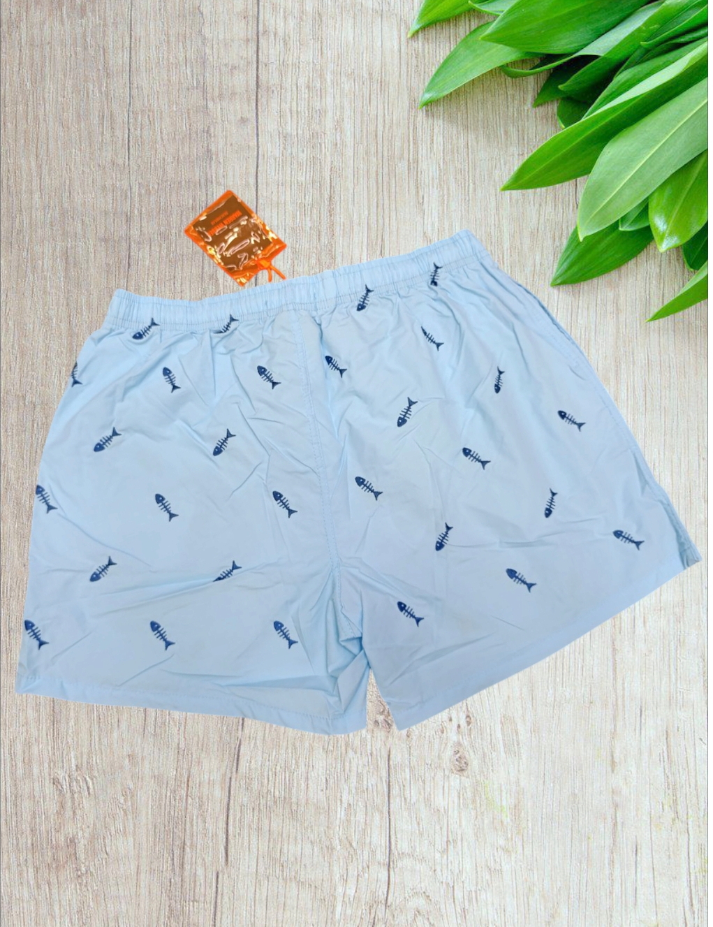 Costume uomo a pantaloncino modello “lisca di pesce” in colore celeste - immagine 4
