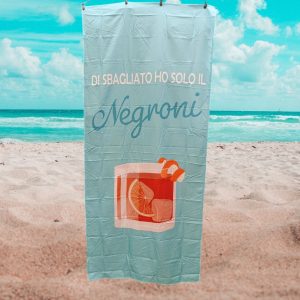 Telo mare in morbida microfibra “Di sbagliato ho solo il Negroni””