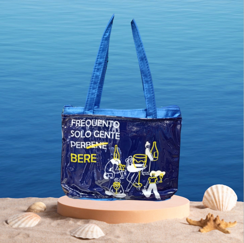 Telo mare in morbida microfibra “Frequento solo gente per(bene) ….. bere” - immagine 3