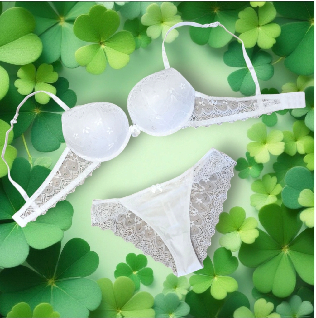 Completino intimo per sposa push up Love and Bra in pizzo e con slip brasiliana - immagine 2
