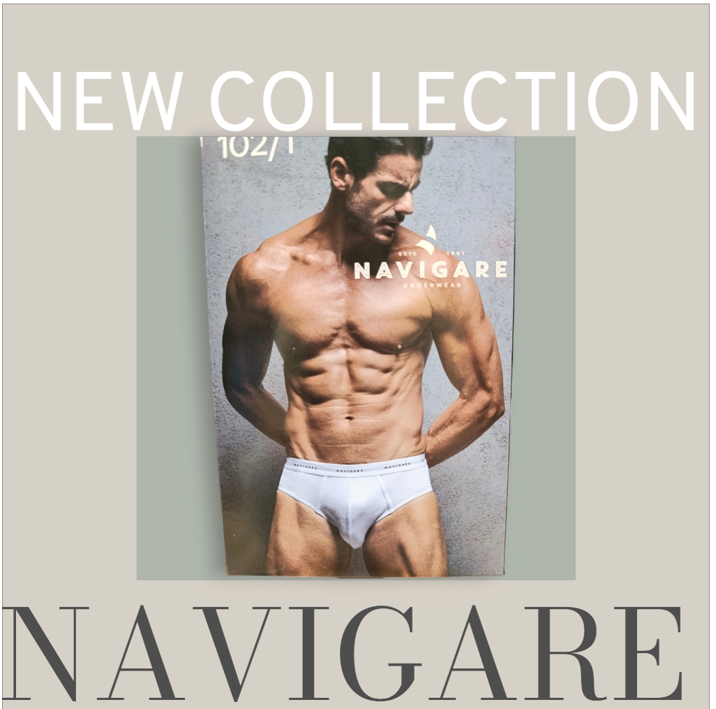 Slip uomo marca Navigare articolo 102/T con elastico esterno in cotone bielastico soft confezione di 3 pezzi