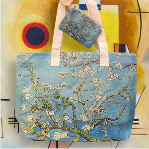 Borsa mare serie “quadri d’autore” modello “Mandorlo fiorito” di Vincent Van Gogh