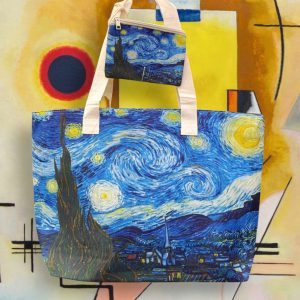 Borsa mare serie  “quadri d’autore” modello “Notte Stellata”  di Vincent Van Gogh