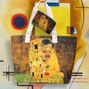 Borsa mare serie “quadri d’autore” modello “Il Bacio” di Gustav Klimt