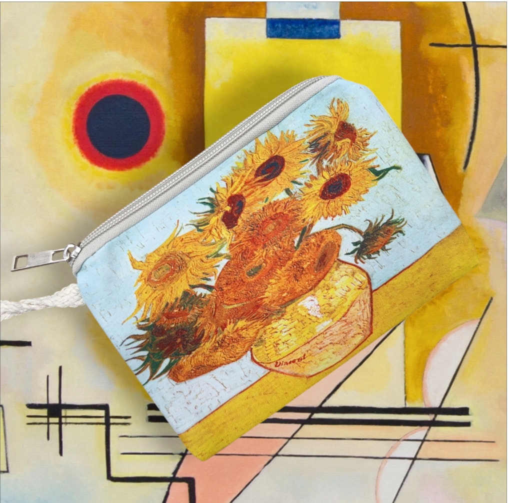 Borsa mare serie “quadri d’autore” modello “I Girasoli” di Vincent Van Gogh - immagine 4