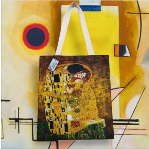 Borsa in tela serie “quadri d’autore” modello “Il Bacio” di Gustav Klimt