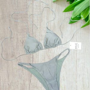 Bikini a triangolo modello treccia colore verde mare taglia 42/M