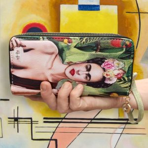 Portafoglio serie “quadri d’autore” modello “Autoritratto Frida Kahlo in in foresta”