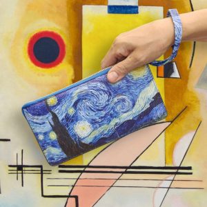 Portafoglio slim ultrasottile serie “quadri d’autore” modello “Notte Stellata” di Vincent Van Gogh
