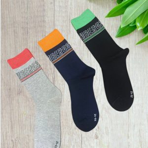 Calzini uomo marca  Bikkembergs in cotone Stretch con elastico colorato in confezione da tre paia