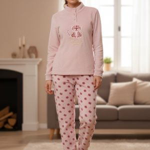 Pigiama Donna marca Irge in Morbido Coral – Comfort e Calore in colore rosa