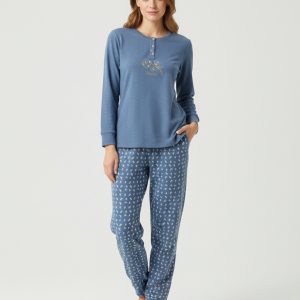 Pigiama Donna invernale marca Irge in Punto Milano – Comfort e Stile Soft Blue.