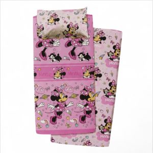 Lenzuola Singole marca Disney modello Minnie (Topolina) – “Sogni Stellari” in 100% Cotone.