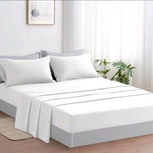 ​Completo Letto Matrimoniale marca iSogni in 100% Percalle di Cotone – Bianco Hotel professionale