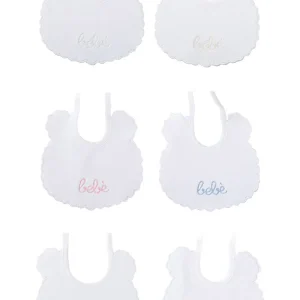 Bavetta neonato con ricamo "Bebé" in cotone