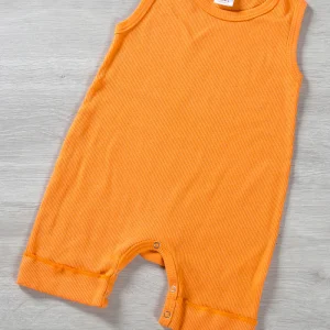 Pagliaccetto smanicato in cotone costina