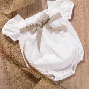 Pagliaccetto neonata in tela di cotone organico