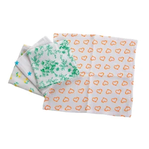 4 Mussole asciugamano da bagno per neonato in 100% cotone