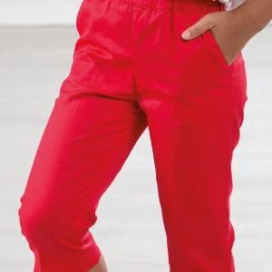 Pantalone modello Capri con tasche e spacchetti sul fondo