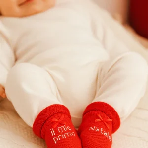 Scarpine in caldo cotone con strass "ll mio primo Natale"
