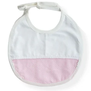 Bavetta in tela di cotone con inserto in tela con micropois