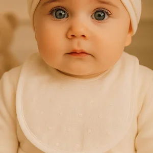 Bavetta in tela di cotone plumetis